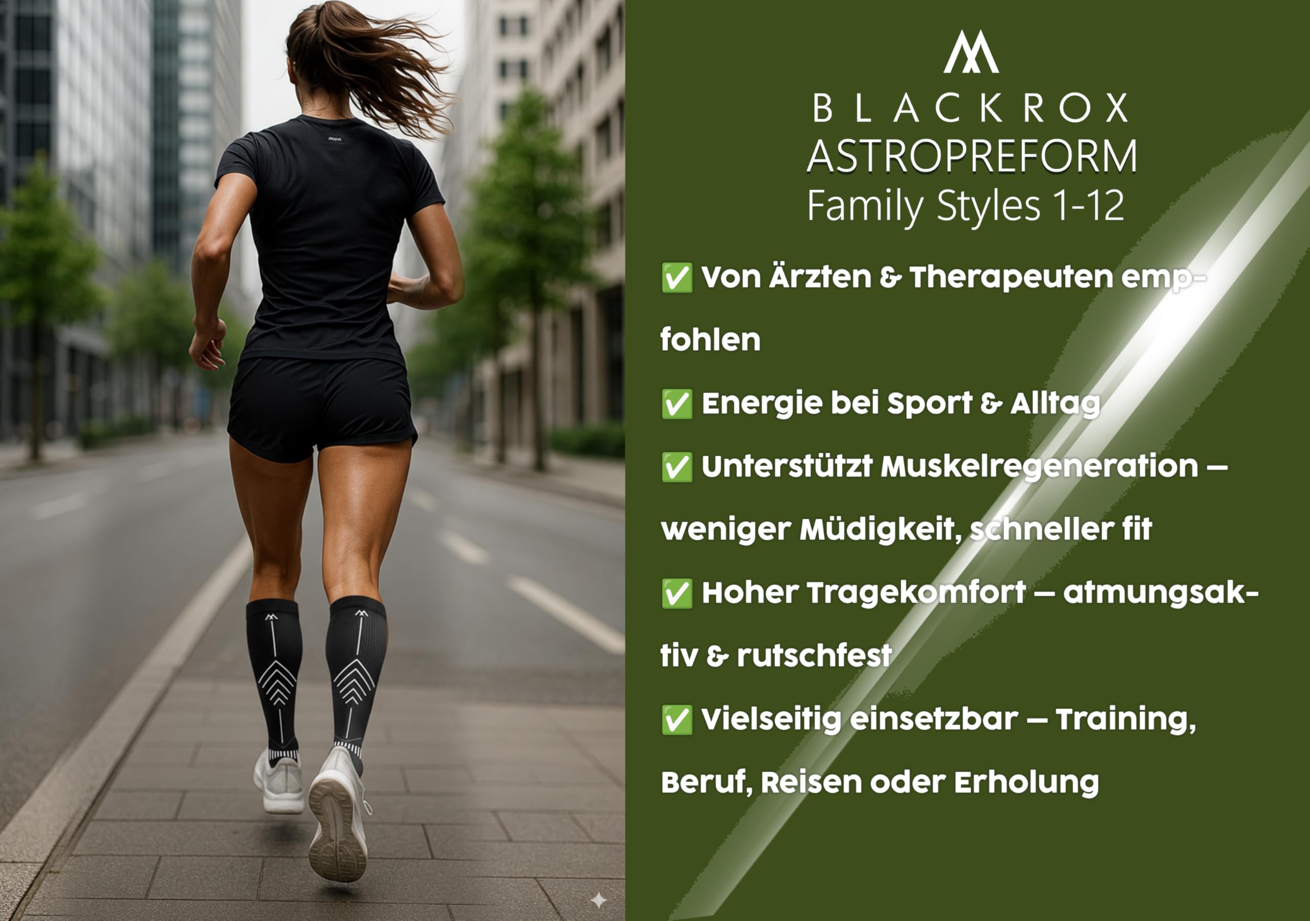 BLACKROX Astropreform sportowe skarpety uciskowe, precyzyjne, dla kobiet i mężczyzn, długie, uniseks