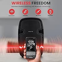 Vista 5 de Pyle - Sistema de bocinas PA portátil e inalámbrico – alta potencia de 1000W, compatible con Bluetooth, par activo + pasivo, altavoces de sonido