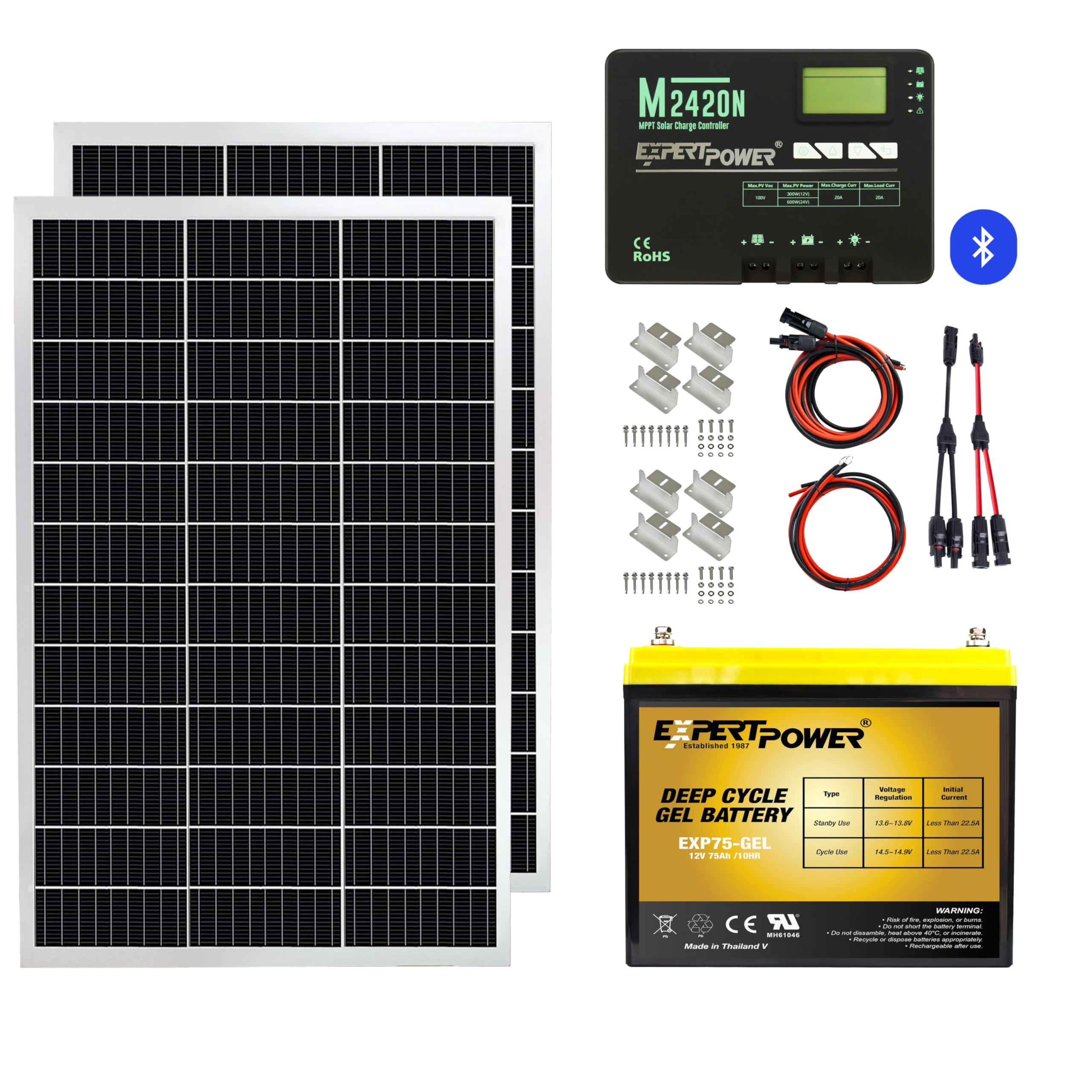 Amazon.com: ExpertPower 200W 12V Solar Power Kit with Battery
