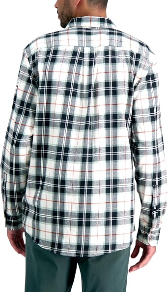 Haggar Men's Long Sleeve Cotton Flannel Plaid Shirt