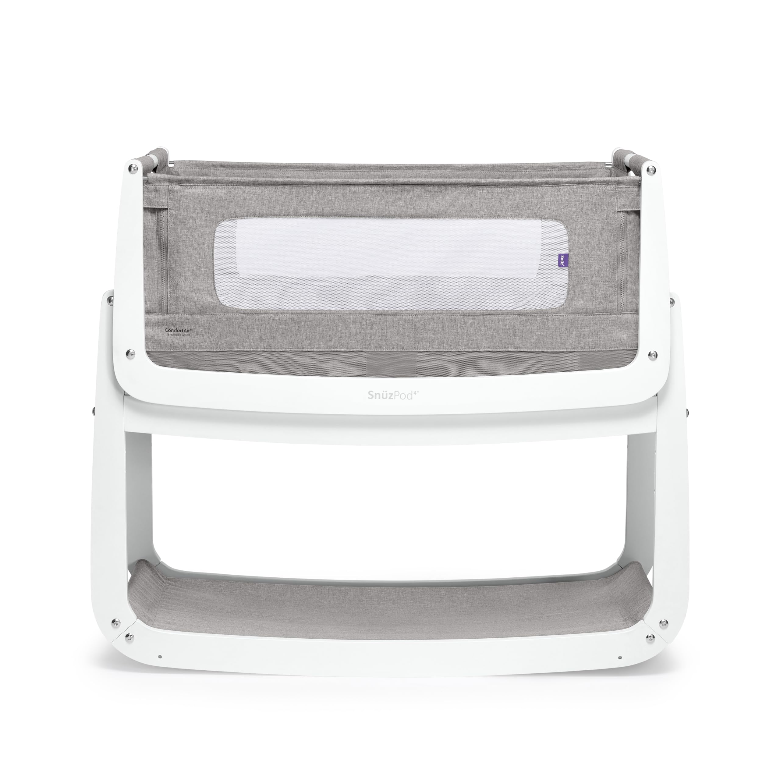 Snüz SnuzPod4 Bedside Crib for Infant/ Baby | Increased Air Flow for better sleep | 3D breathable mattress | Machine Washable Liner | Rocking Stand | Suitable from 0 to 6months( L100 x 49 x H95)-Dusk