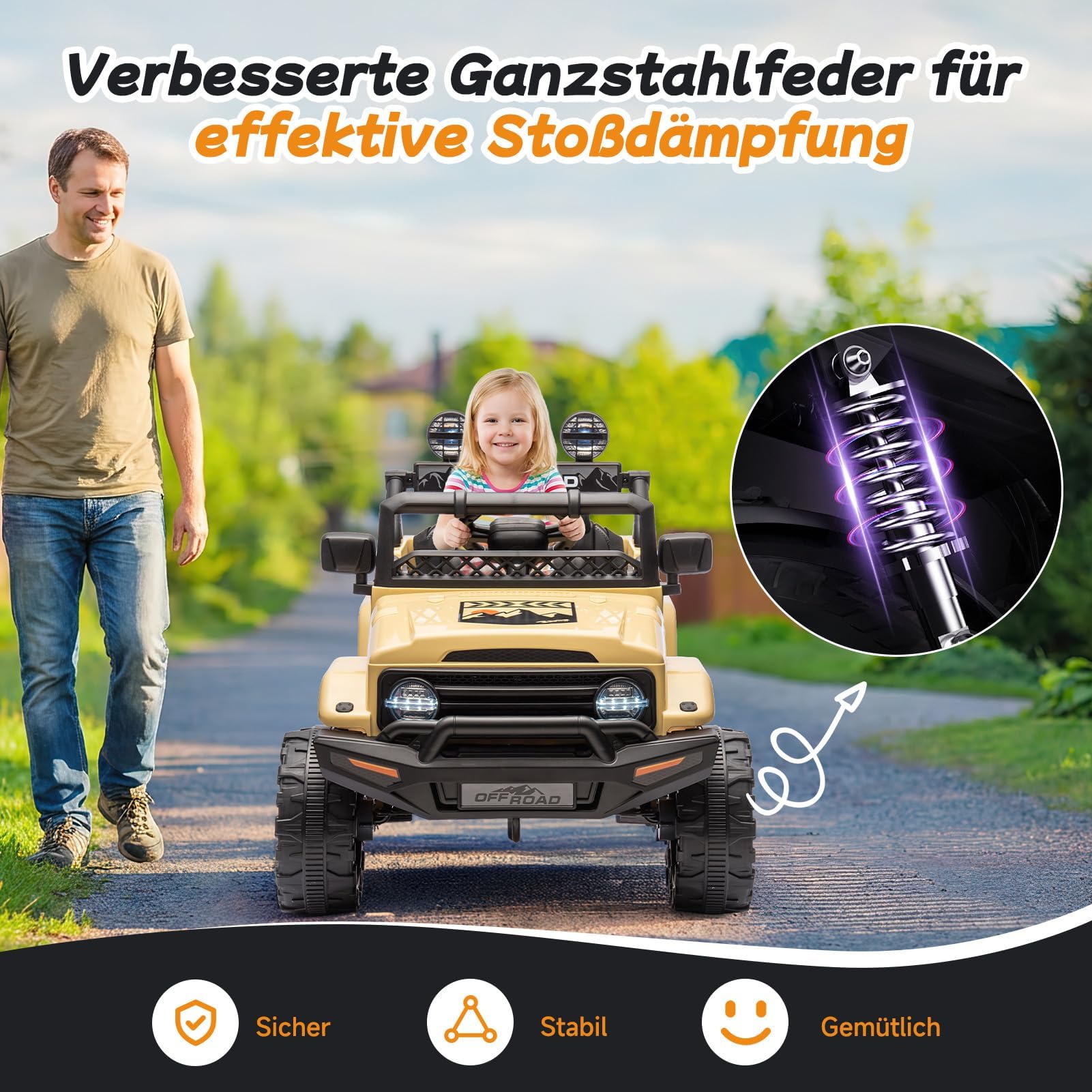 Garvee Auto Elettrica per Bambini 12V Fuoristrada