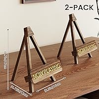 Vista 6 de NiHome Now Playing - Soporte para discos de vinilo de madera retro, elegante soporte de exhibición de vinilo para decoración del hogar, organizador