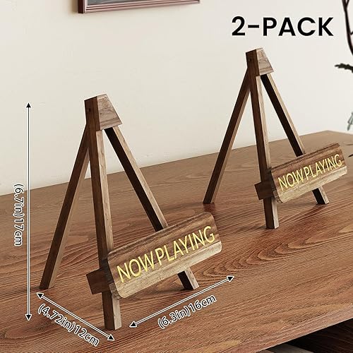Miniatura 6 de NiHome Now Playing - Soporte para discos de vinilo de madera retro, elegante soporte de exhibición de vinilo para decoración del hogar, organizador