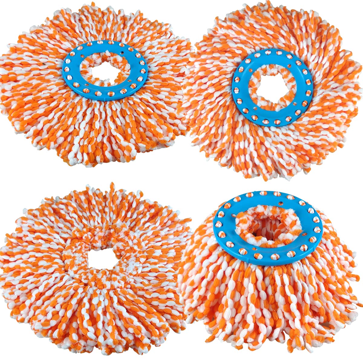 Primeway® Polyester Microfibre Mop Head | Pack of 4 | Extremely Water Absorbent | 115 Grams Each Refill | 38cm Microfiber Diameter | Grey