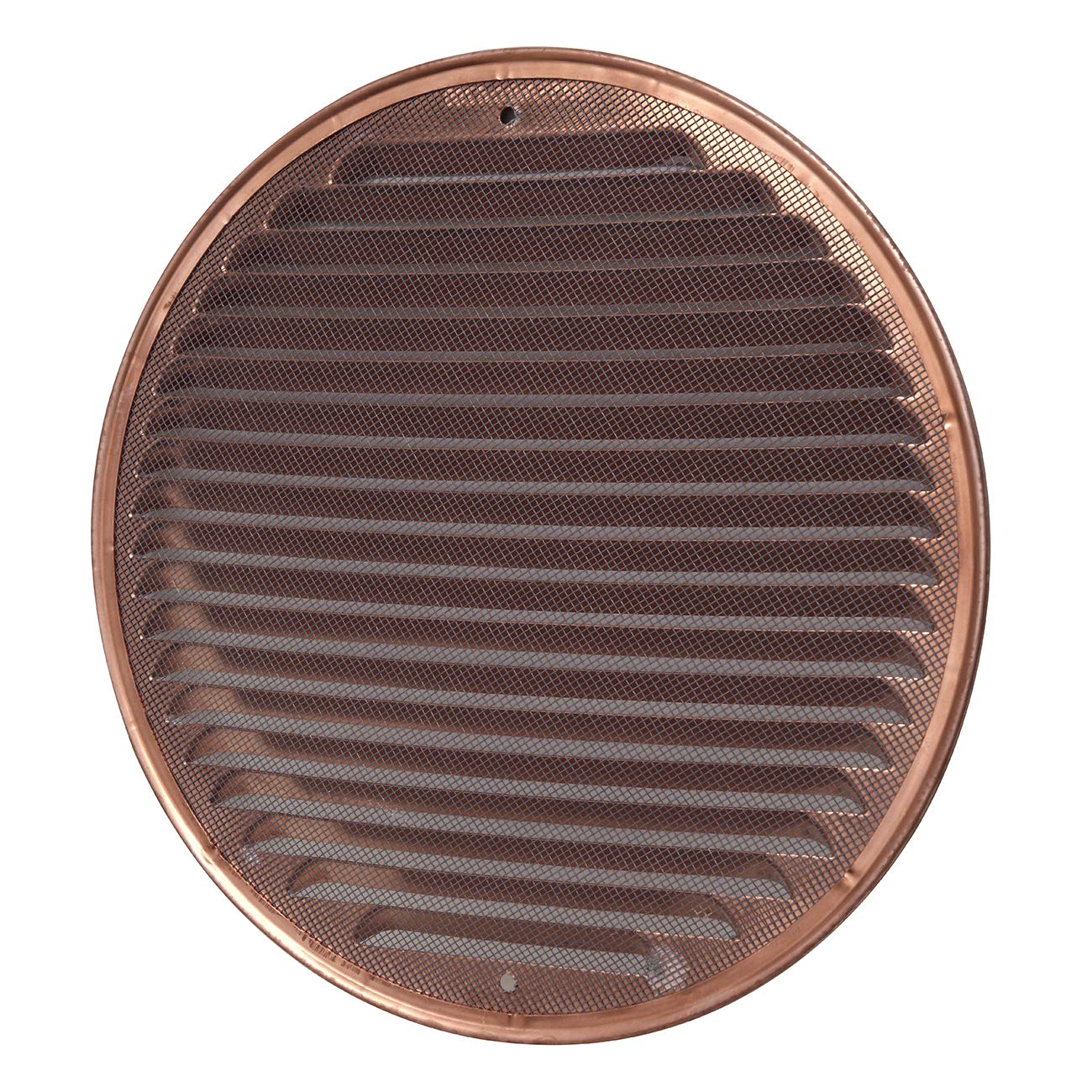 La Ventilazione GRAT200R Griglia di ventilazione tonda in rame con rete antinsetti,da sovrapporre. Diametro 230 mm.