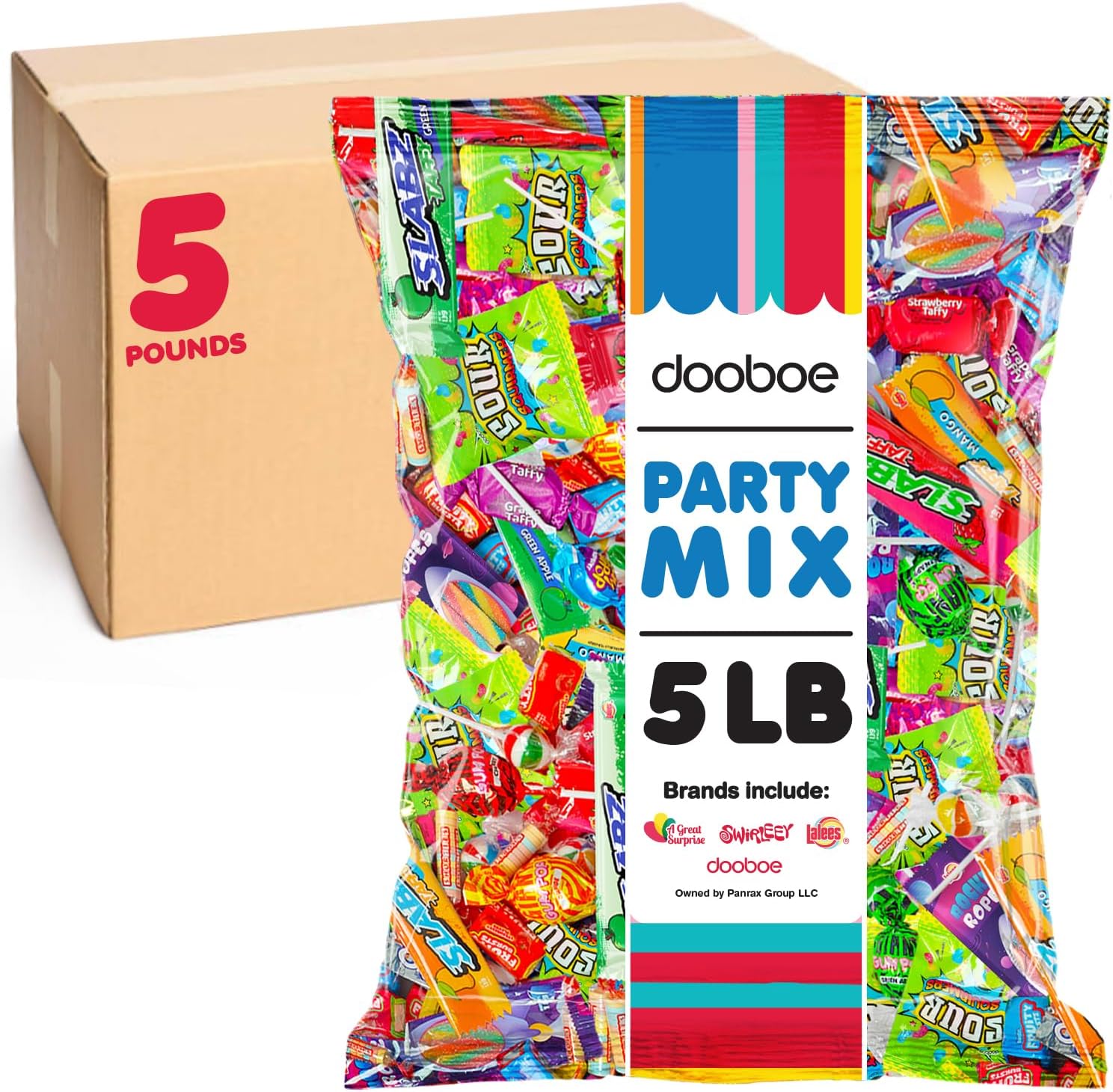 Dooboe Pinata Bulk Candy - 5 Pounds - Halloween Parade Candy Bulk - Candy Variety Pack Individually Wrapped - Birthday Party Pinata Mix - Carnival Candy, Party Favors for Goodie Bags