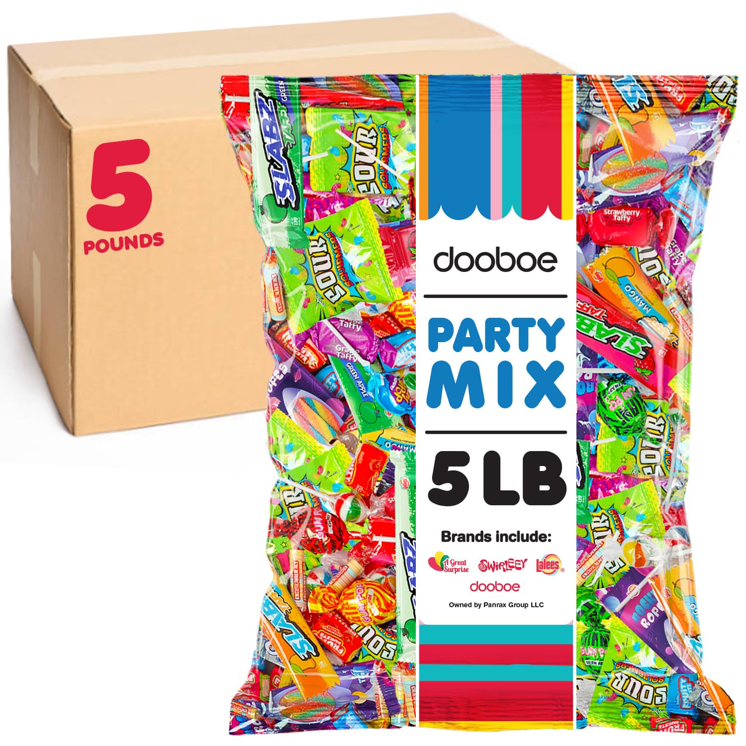 Dooboe Pinata Bulk Candy - 5 Pounds - Halloween Parade Candy Bulk - Candy Variety Pack Individually Wrapped - Birthday Party Pinata Mix - Carnival Candy, Party Favors for Goodie Bags