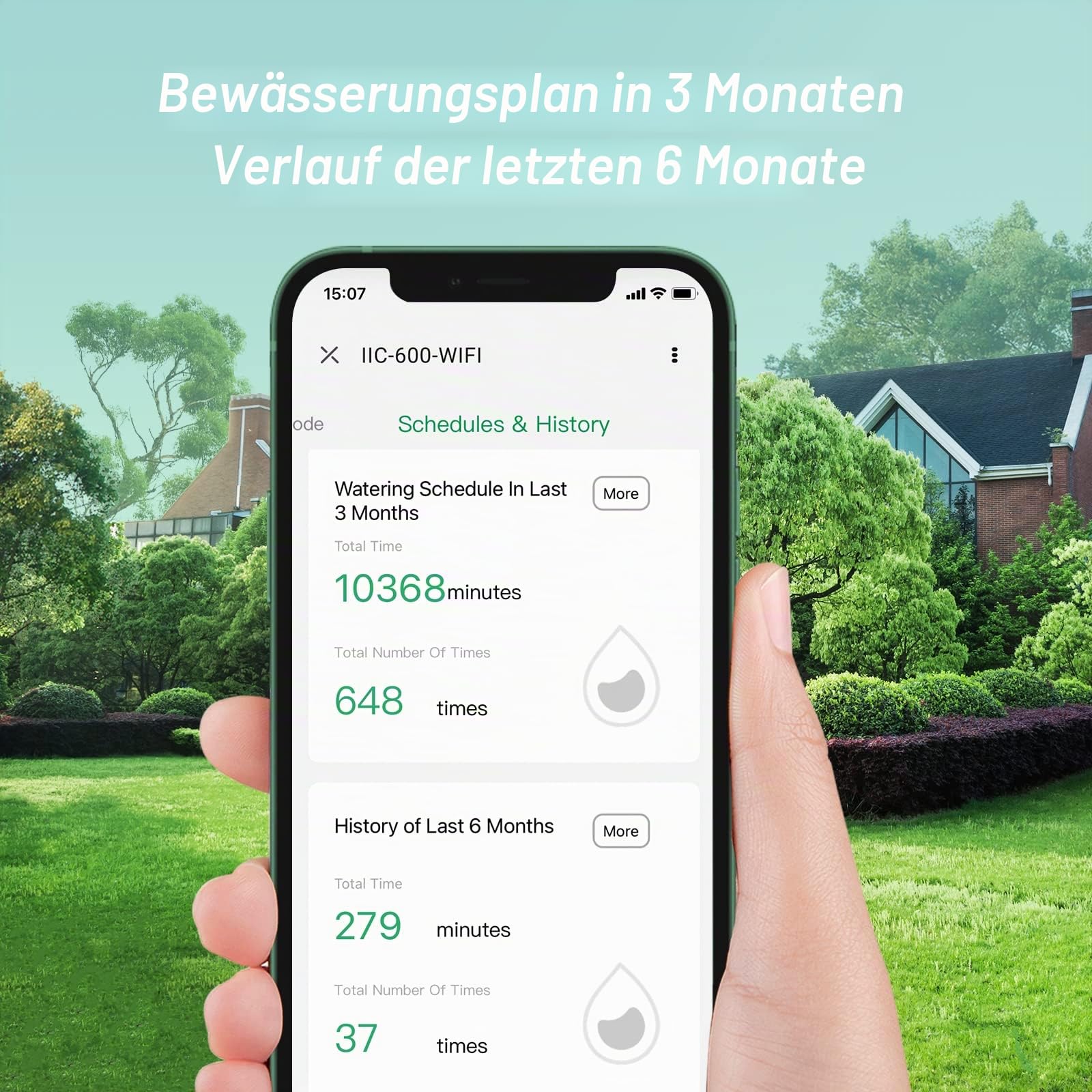 Inkbird IIC-600-WIFI bewässerungscomputer,WiFi Sprinkler/Bewässerungssystem Timer/Controller, 6 Zonen, Innen-/Außenbewässerungssystem Controller, App-Überwachung, Regenauslassung, saisonale Anpassung