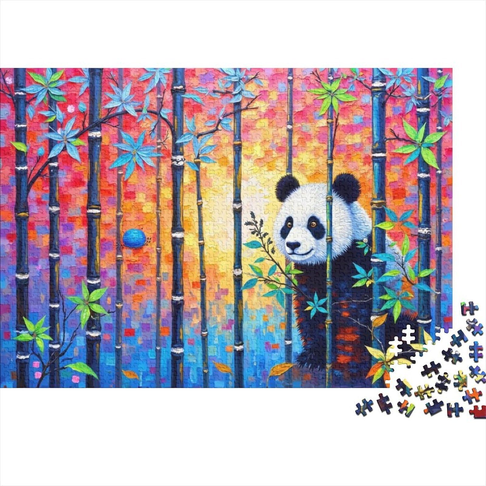 Giant Panda Bamboo Forest 1000 Piece Jigsaw Puzzle Paper for Adults Colorful Art Puzzle Game for Family Relaxing Gift Home Decor 38x26cm/1000pcs โ image 1