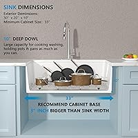 Vista 30 de 36 Farm Sink White - Fulorni 36"x20" Farmhouse Kitchen Sink Flat Apron Front White Ceramic Porcelain Fireclay Deep Single Bowl Farmer Kitchen Sink