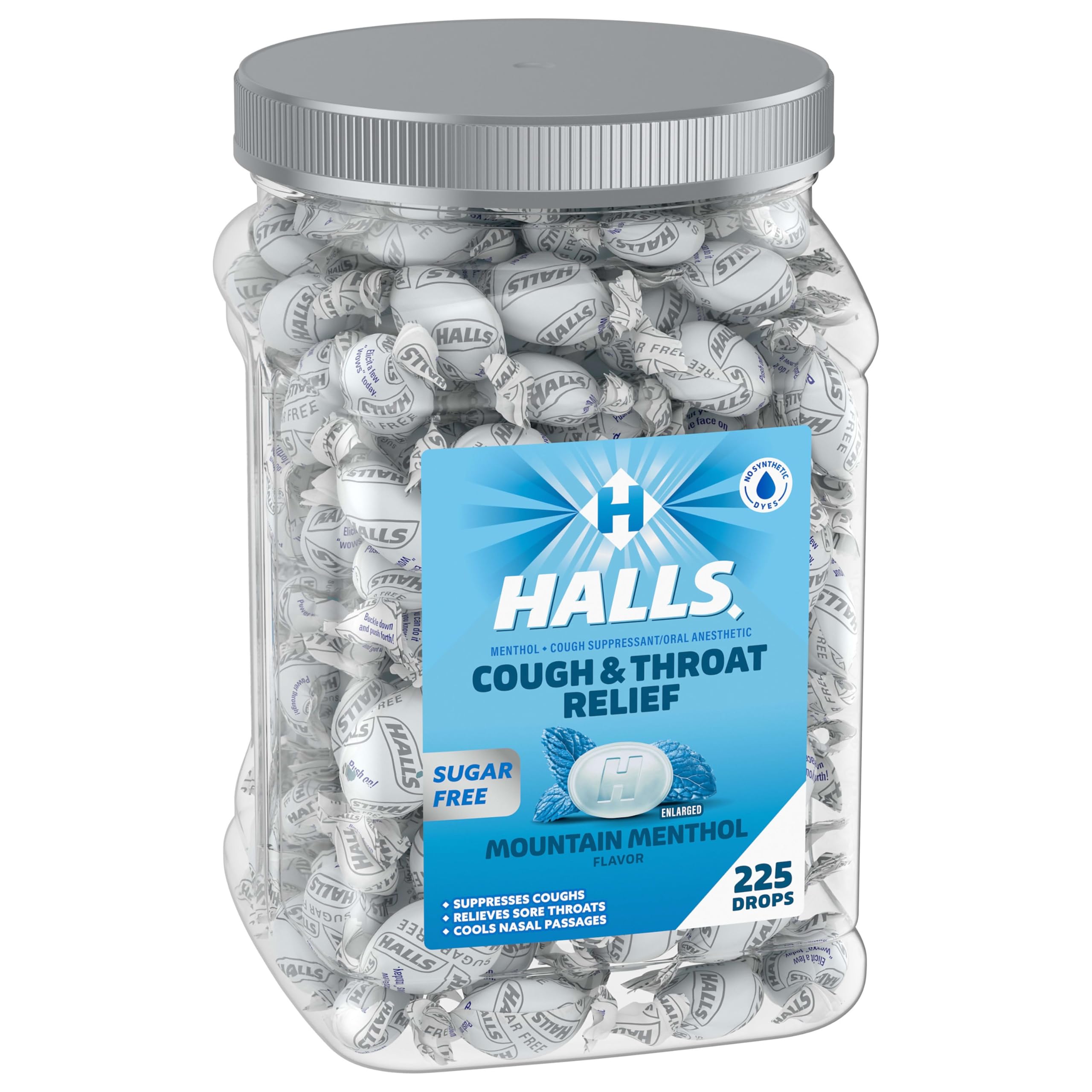 Halls Cough & Throat Relief Mountain Menthol Sugar Free Cough Drops, 225 ct — Amazon image 13