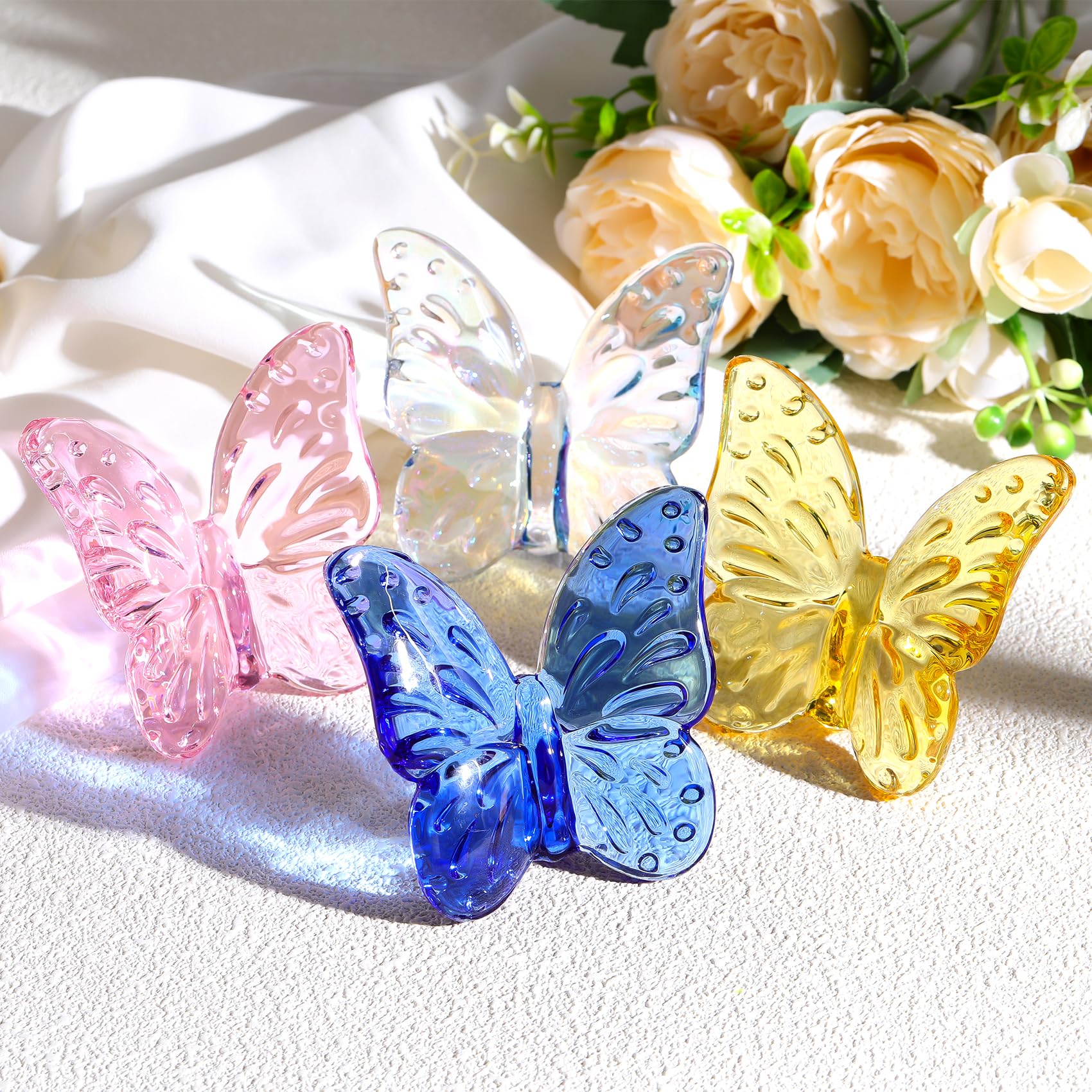 Sfera Di Cristallo 3D Con Farfalla E Luci LED - Ornamento Decorativo Per Camera Bambini, 8 Cm