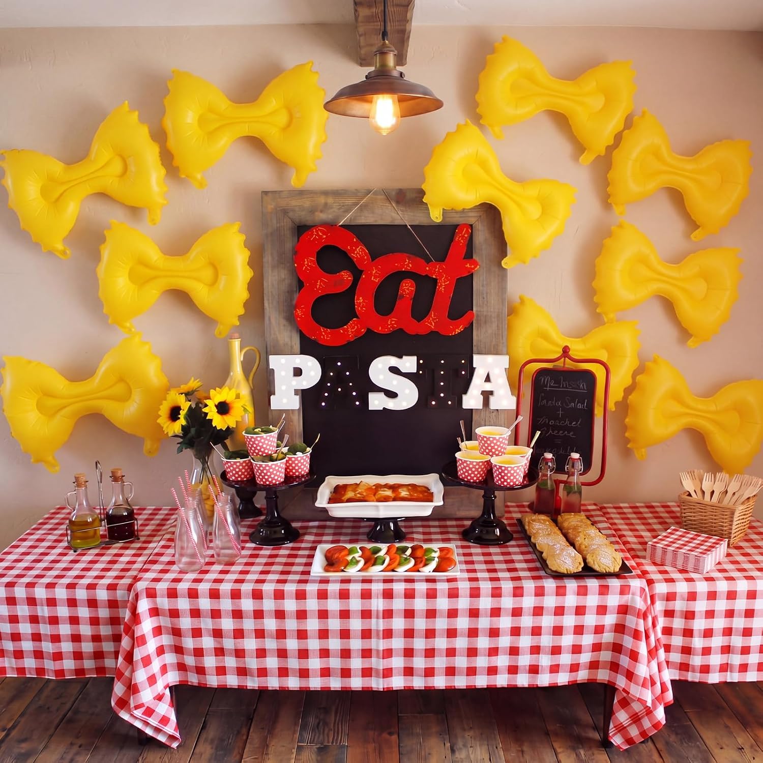 Blueweenly 36 Pcs Pasta Party Decorations Pasta Balloons Italian Decor image 4