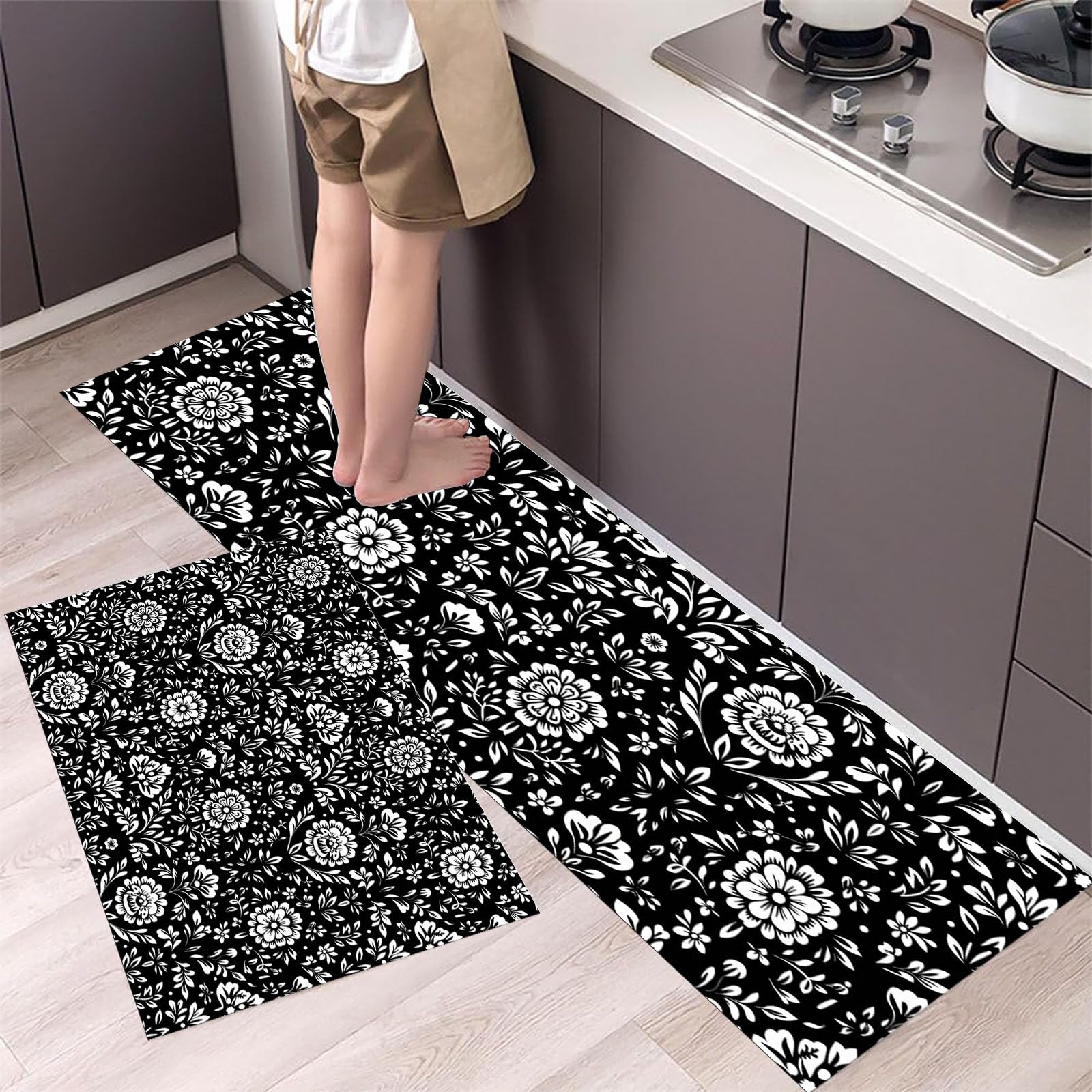 Tapetes decorativos para cocina y salón lavables con base antideslizante de 43x150cm