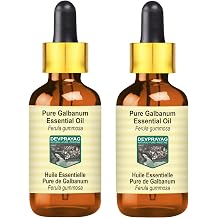 Pure Galbanum Essential Oil Ferula gummosa with Glass Dropper Steam Distilled Pack of Two 100ml X 2 6.76 oz