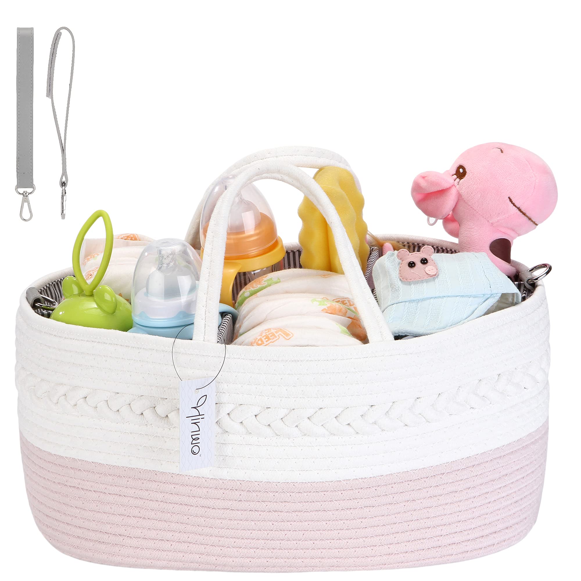 Babyluier Caddy Organizer - Opbergmand Voor De Babykamer Met 6 Externe Vakken En 3 Compartimenten Grijze Grote