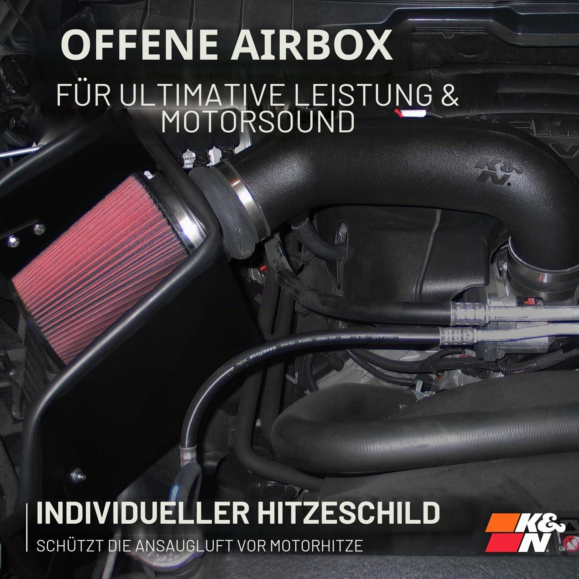 K&N 63-1561 Waschbarer und wiederverwendbarer KFZ Hochleistungsluftfiltersystem , Rot