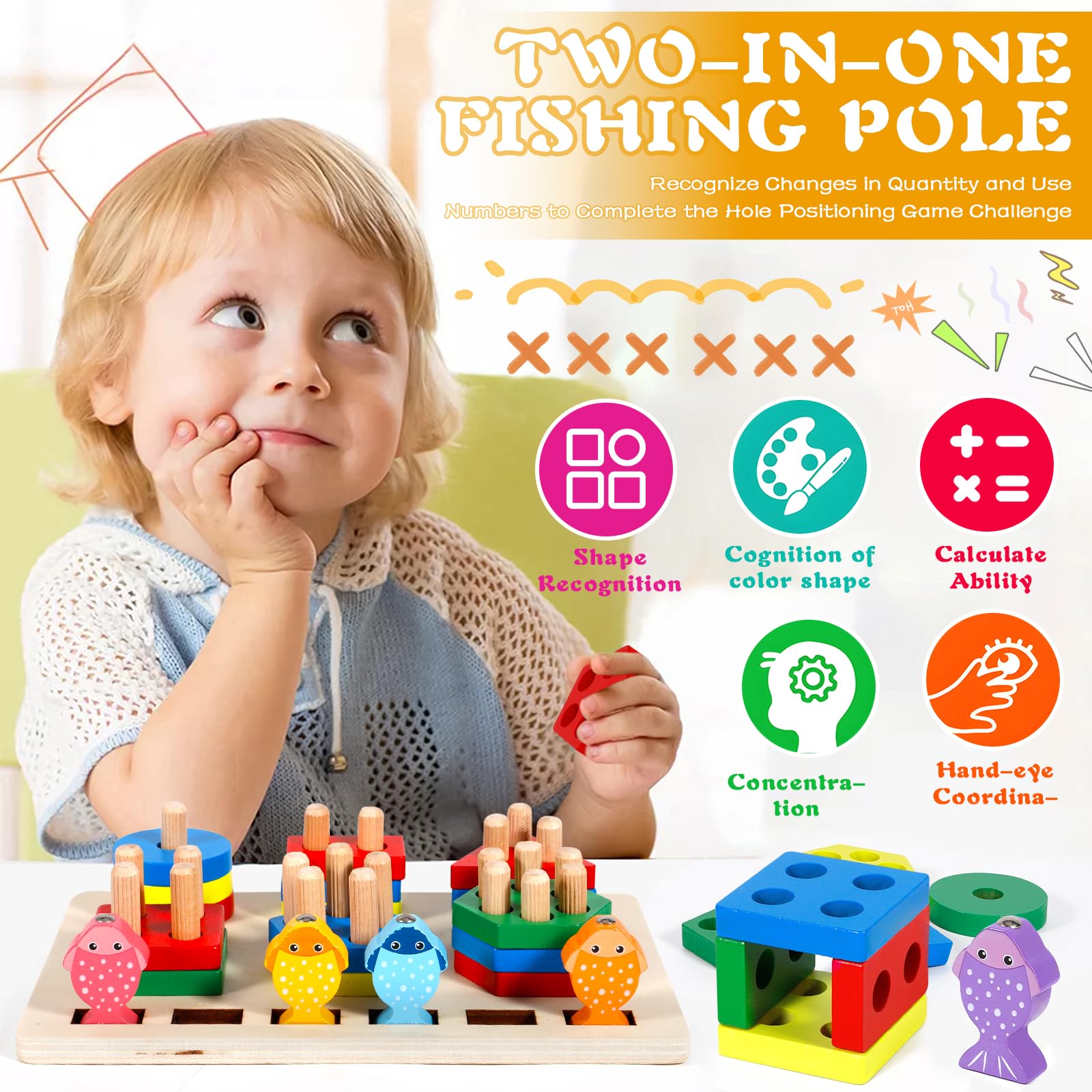 COOLJOY Jouet Enfant 2 3 Ans, Jeux Montessori 2 3 Ans, Jeu de pêche 2 en 1(Brevet Autorisé), Jouets en Bois, Parfaits comme Cadeaux de Noël pour Les Filles,Les garçons COOLJOY Jouet Enfant 2 3 Ans, Jeux Montessori 2 3 Ans, Jeu de pêche 2 en 1(Brevet Autorisé), Jouets en Bois, Parfaits comme Cadeaux de Noël pour Les Filles,Les garçons