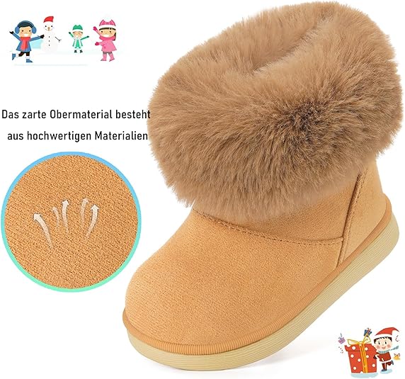 Gaatpot Baby Laarsjes Meisjes Winter Schoenen Sneeuw Laarsjes Enkellaarsjes Warm Pluche Gevoerd Comfortabele Bunny Oren Schoenen Pink 20 EU =21CN