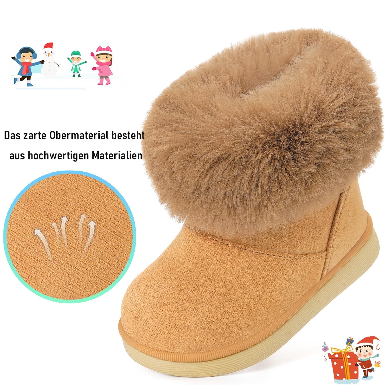 Gaatpot Stivali per Bambine e Ragazze Stivaletti da Neve Ragazzi Fodera Scarpe con Invernali Bambini Stivale con Imbottitura Calda 20-29EU