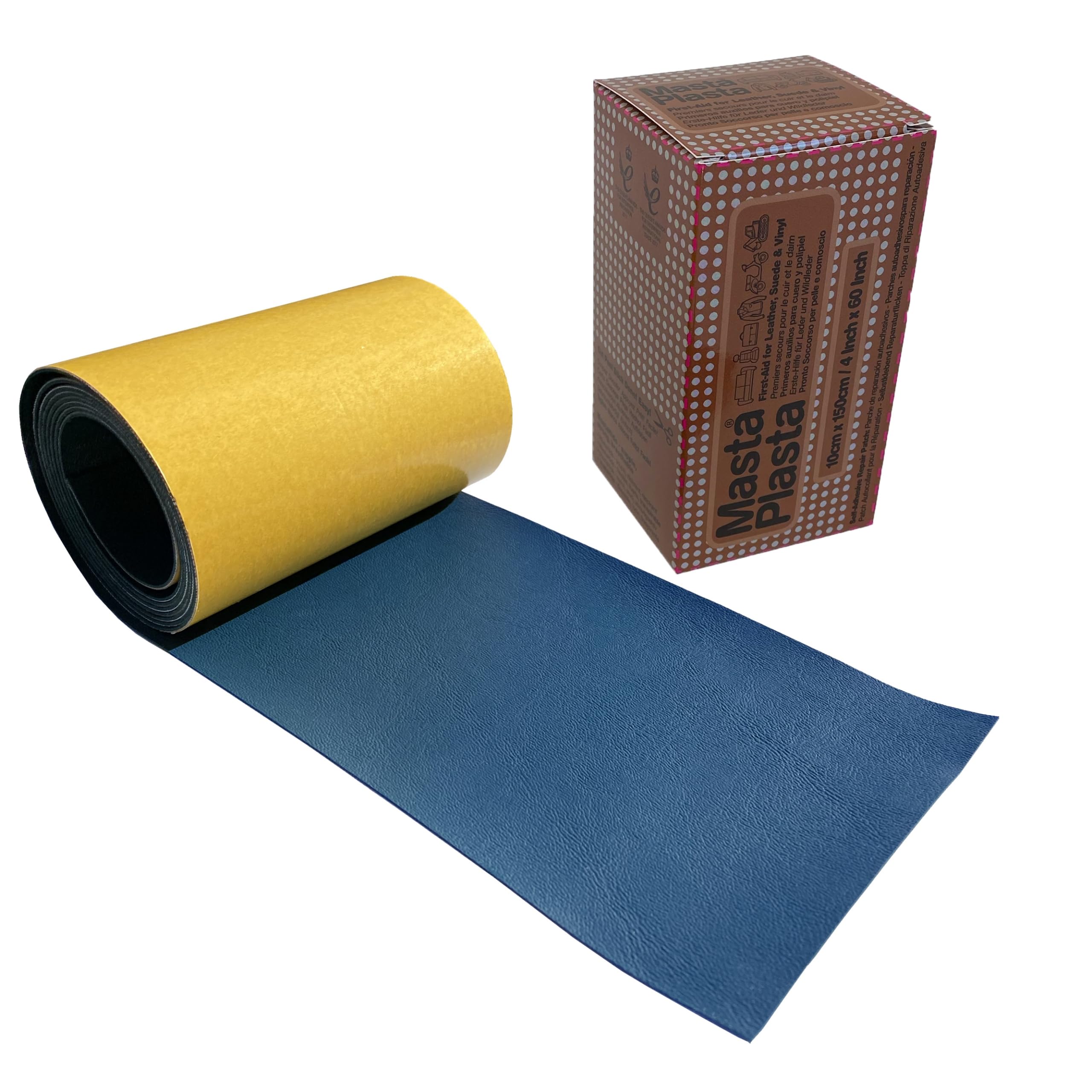 Self Adhesive Leather Repair Strip for Couch, Car Seat – Blue 60in×4in