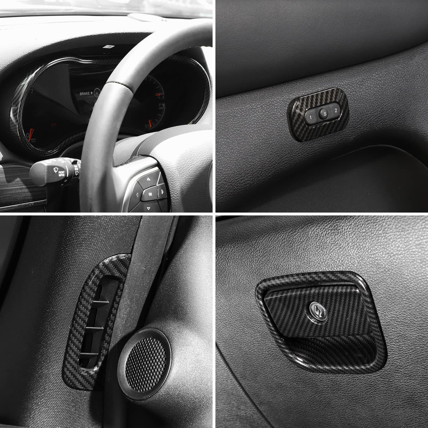 for Grand Cherokee Interior Trim Kit Carbon Fiber Compatible with Jeep Grand Cherokee 2016-2021 Carbon Fiber Interior Accessories 17pcs