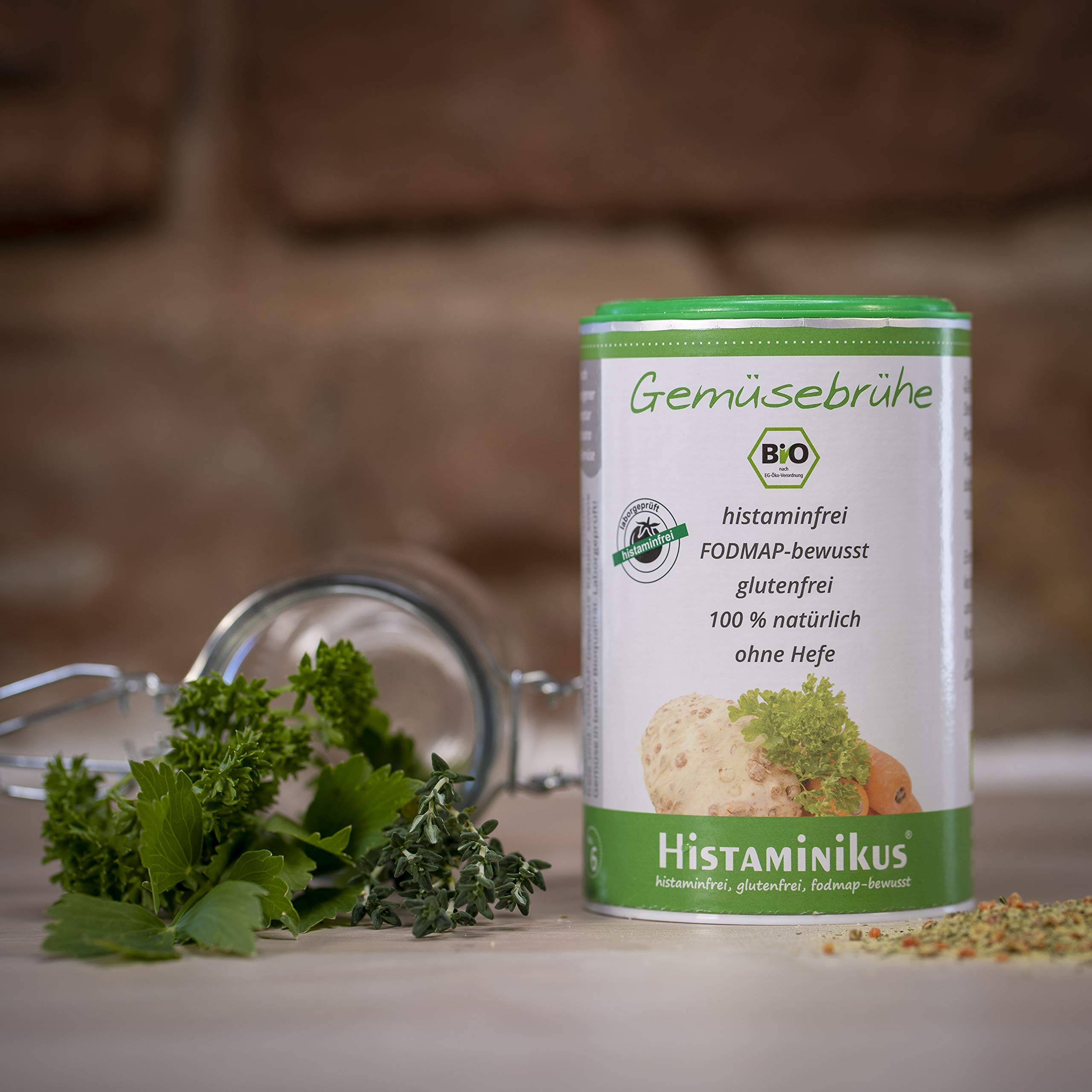 Histaminikus Bio Gemüsebrühe - für bis zu 9,5 Liter Brühe - Gemüsebrühe ohne Zwiebeln - Bio Suppe - histaminarm & glutenfrei Leben - ohne Hefe - geeignet bei Histaminintoleranz - Made in Germany