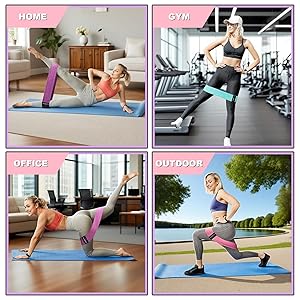 Resistance Bands for Working Out, Fabric Loop Exercise Bands for Legs and Butt, Workout Bands Set for Women and Men, 3 Booty Bands for Yoga, Pilates and Fitness