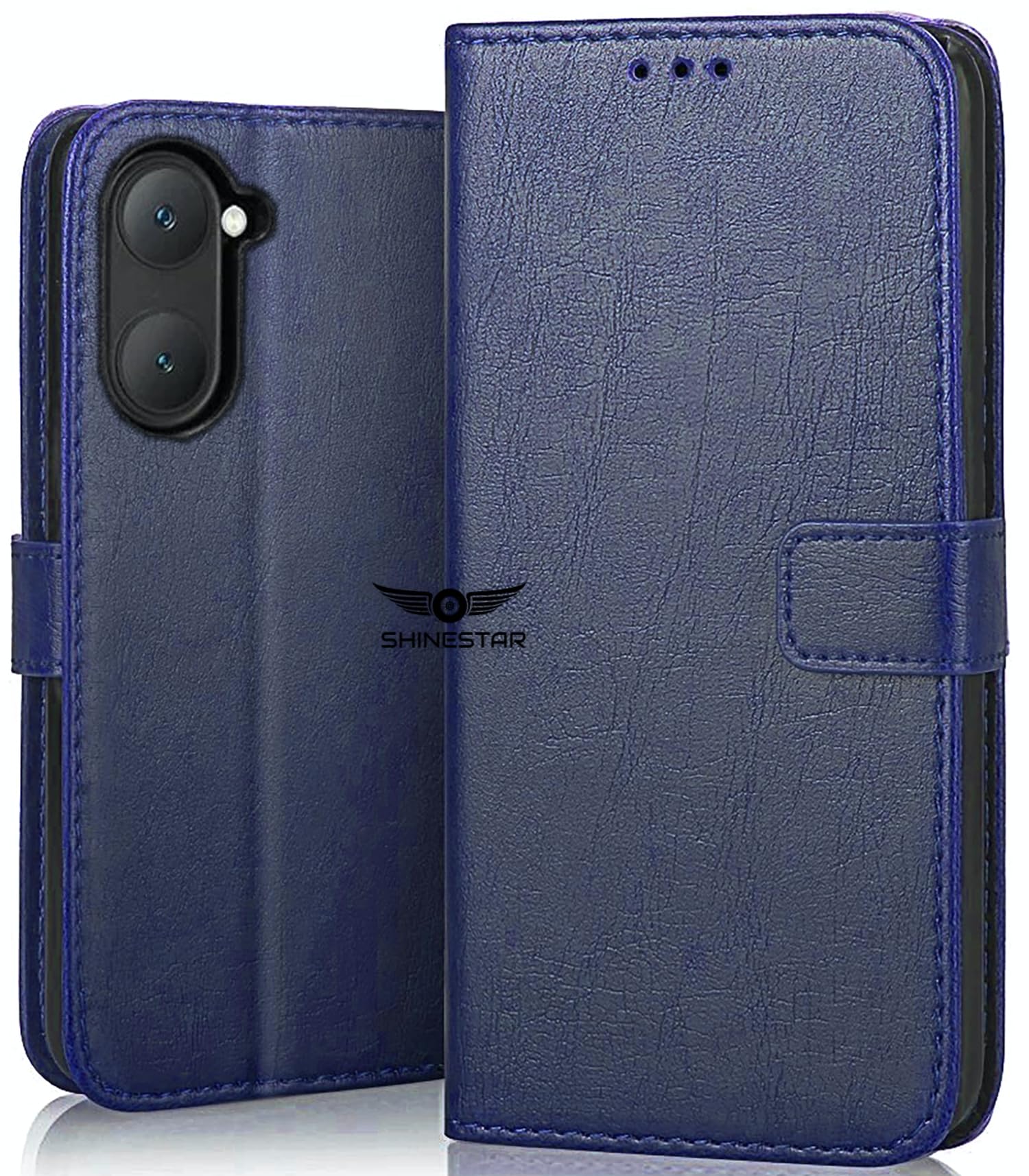 SHINESTAR iQOO Z9 Lite 5G | Vivo T3 Lite 5G | Vivo Y18 | Y18e | Y03 Flip Back Cover | PU Leather Flip Cover Wallet Case with TPU Silicone Case Back Cover - Ultimate Blue (B0D5RR2NMZ) Amazon Price History, Amazon Price Tracker