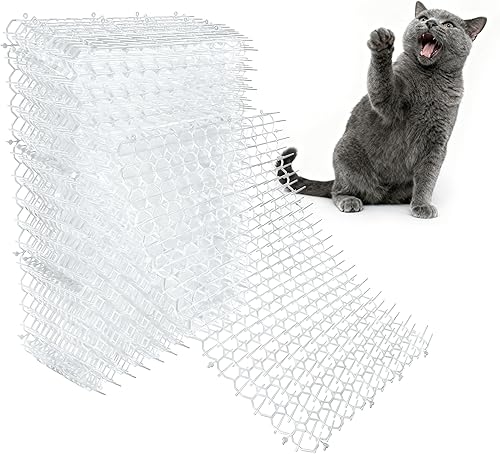 Miniatura 8 de Tapete de 16 x 13 pulgadas para gatos, paquete de 12 alfombrillas para gatos con púas – Solución disuasoria de mascotas para interiores y exteriores