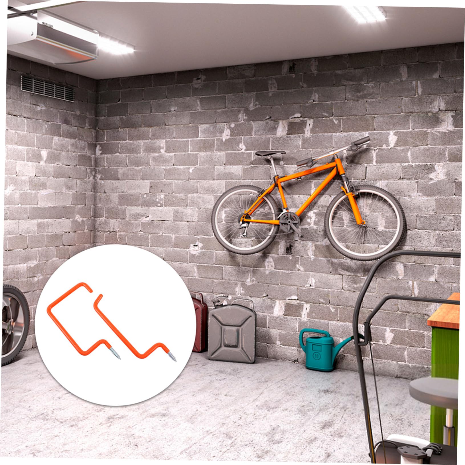 Holibanna 4Pcs Heavy Duty Bike Hooks for Garage Storage Non Skid Bike Hanger for Wall Ceiling Including Road Mountain Easy to Install Strong Durable