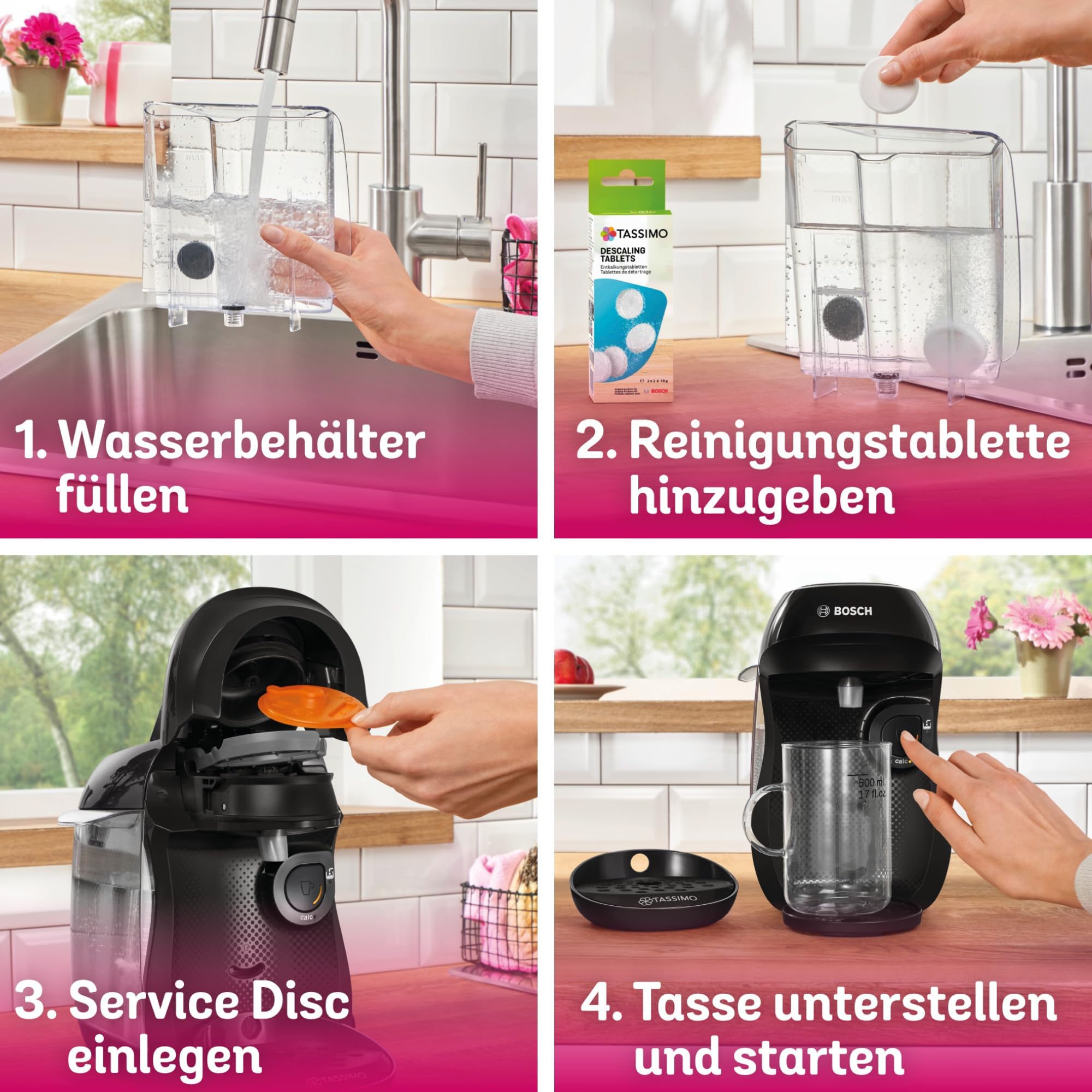 Bosch Tassimo Kapselmaschine TAS102E, 1400 W, über 70 Getränke, schwarz
