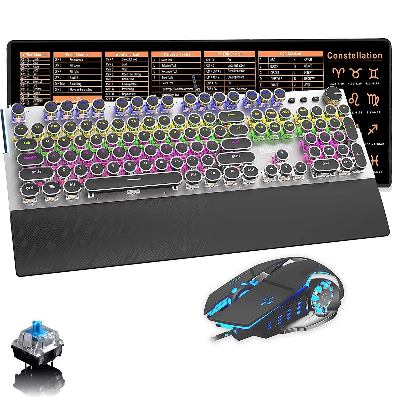 Buy Basaltech Typewriter Style Mechanical Keyboard with