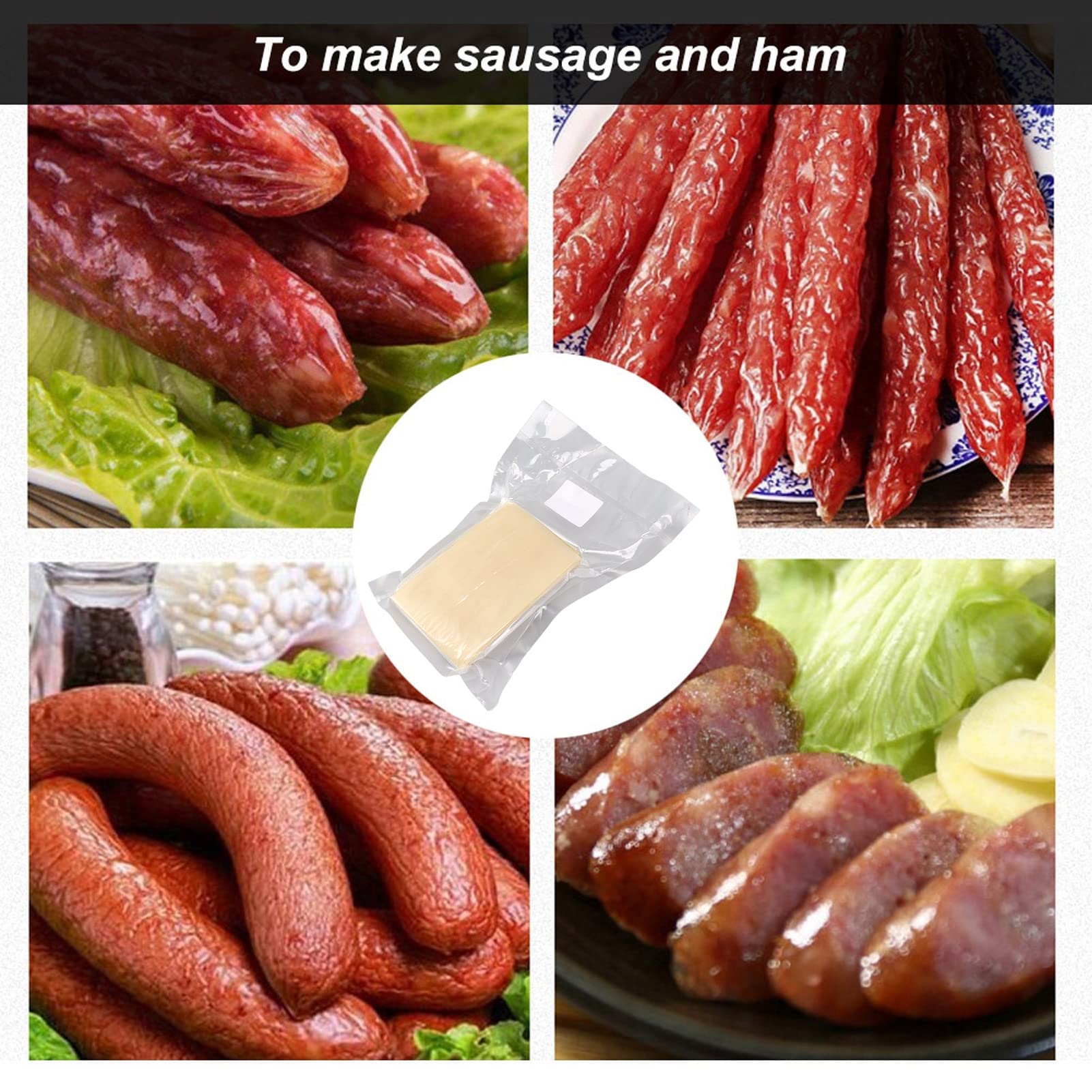 Gavigain Wurstdärme, 2 Zoll breite essbare sichere Wurstdärme, gesalzene Schafsdärme Wurstdarmrohr für Wurstmacher 50m Würste Schinken Wurstwerkzeug für Wurst Schinkenherstellung