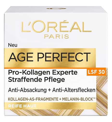 L'Oréal Paris Age Perfect Pro-Kollagen Experte Straffende Pflege LSF 30 Mit Kollagen AS-Fragmenten &amp; Melanin-Block Anti-Absackung &amp; Anti-Altersflecken 50 ml