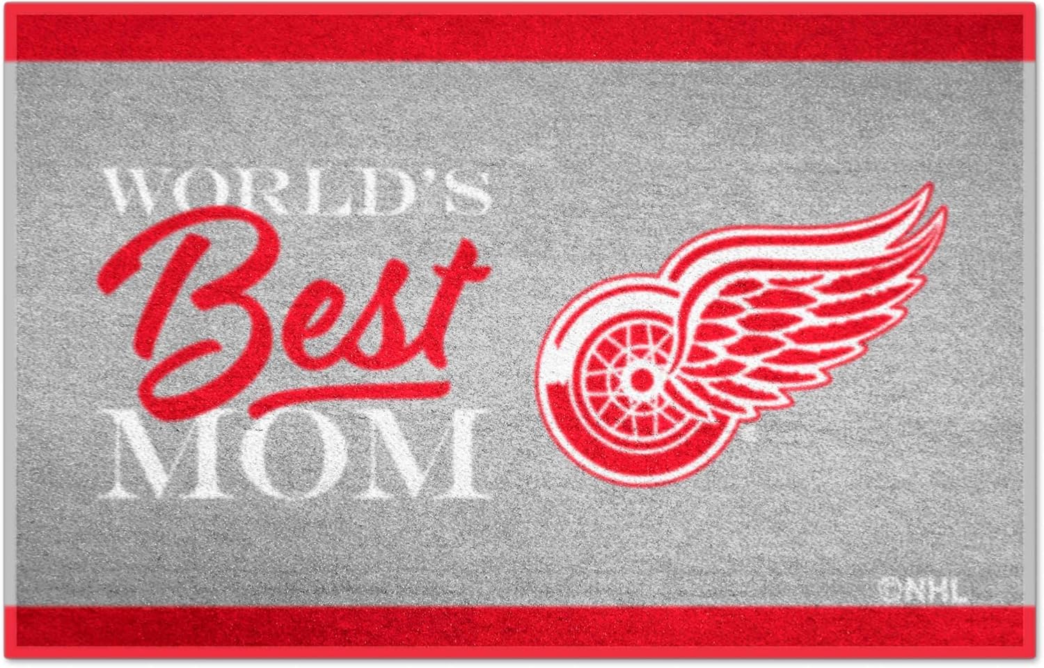 FANMATS 34147 NHL - Detroit Red Wings World's Best Mom Starter Mat Accent Rug - 19in. x 30in.| Sports Fan Home Decor Rug and Tailgating Mat