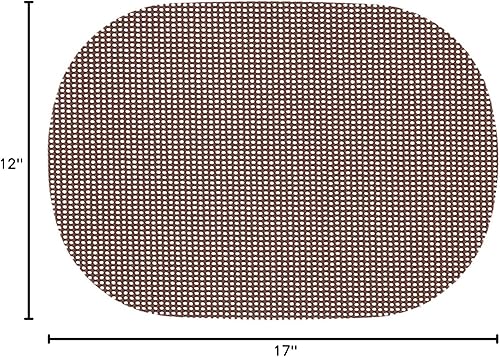 Miniatura 4 de Kraftware Juego de 6 manteles individuales ovalados de red para cualquier mesa al aire libre, color marrón chocolate