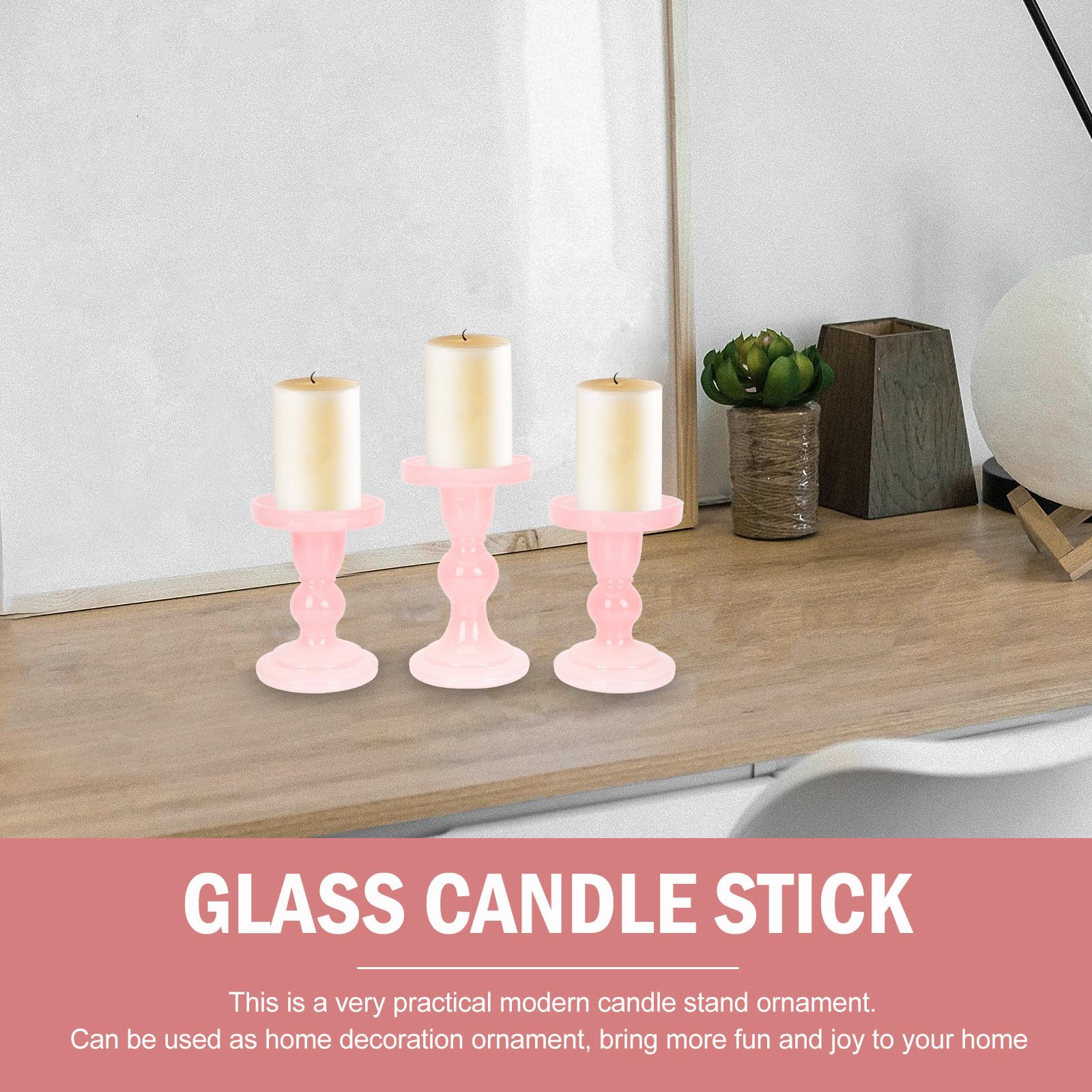 Toddmomy 3 Stück Zarte Kerzenhalter aus Glas mit Flachem Boden Moderner Kerzenständer für Stabkerzen als Elegante Tischdekoration bei Hochzeiten und Partys