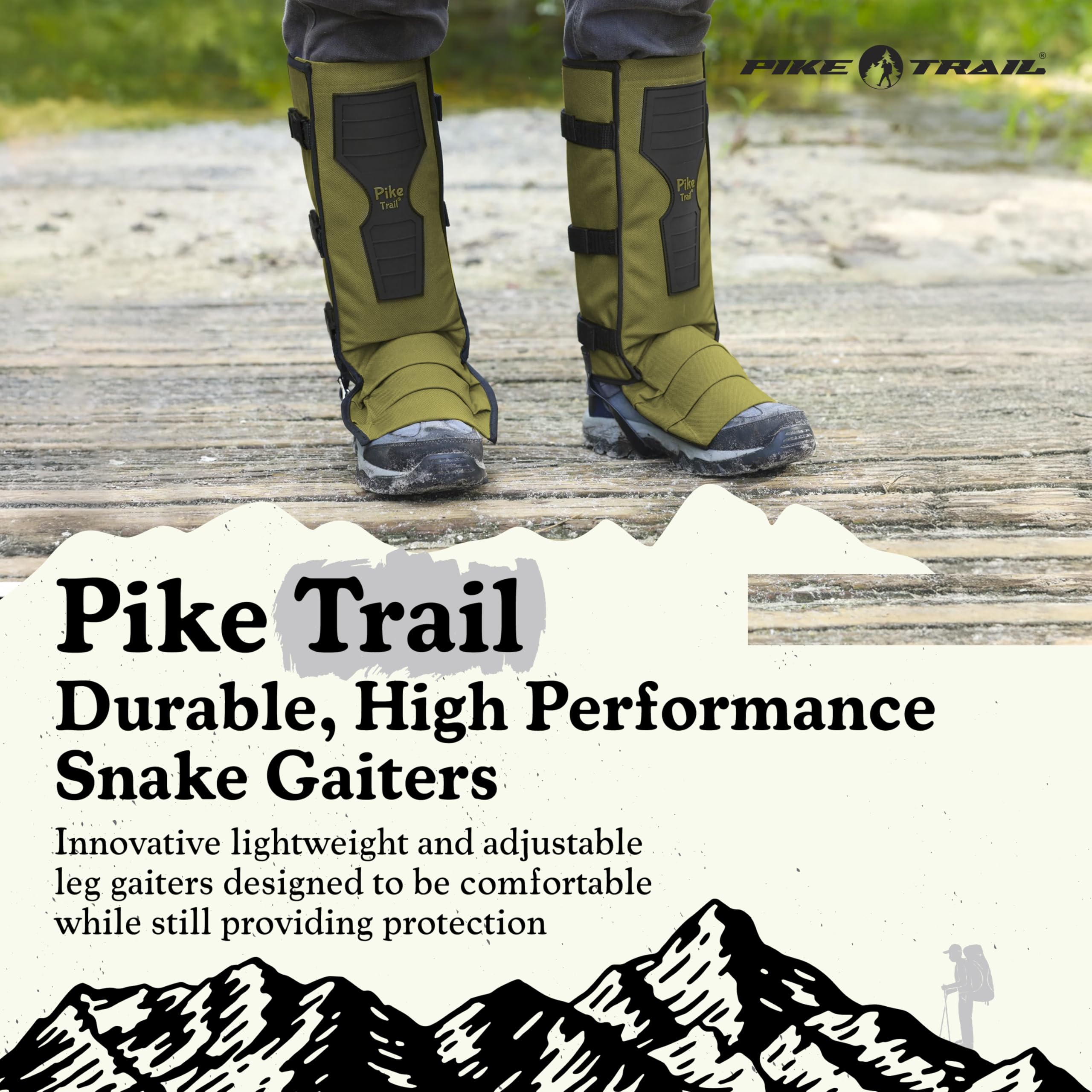 Pike Trail Polainas para patas de serpiente: protección de alto rendimiento para excursionistas y cazadores, impermeables, protección contra mordeduras, duraderas, antiserpientes, equipo para
