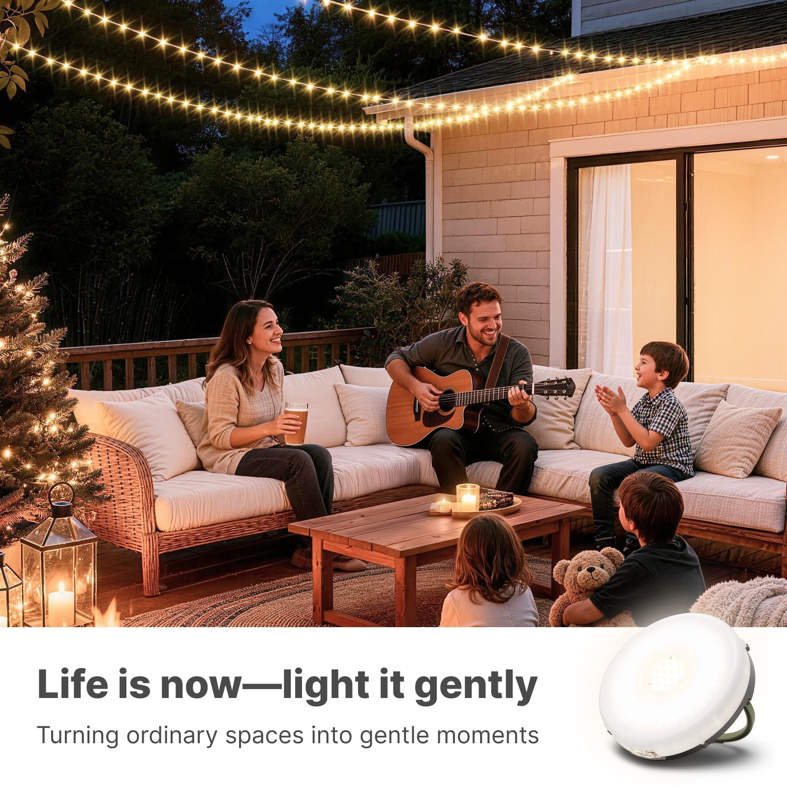OGERY Solar-Camping-Lichterkette, 5400 mAh, 11 Modi, wiederaufladbar, Camping-Lichter, Outdoor/Indoor, 4-in-1, schnelle Lagerung, Lichterkette, tragbare LED-Lampe für Terrasse, Hof, Party, Dekoration