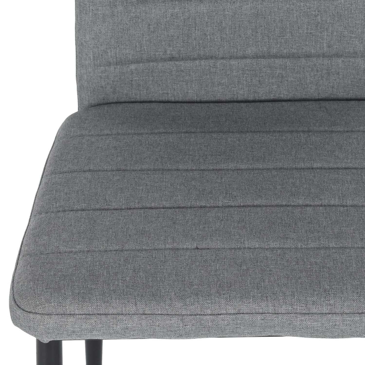 buybyroom - Set di 4 sedie da cucina/sala da pranzo, comode sedie imbottite rivestite in tessuto, con schienale, gambe in metallo, colore: grigio