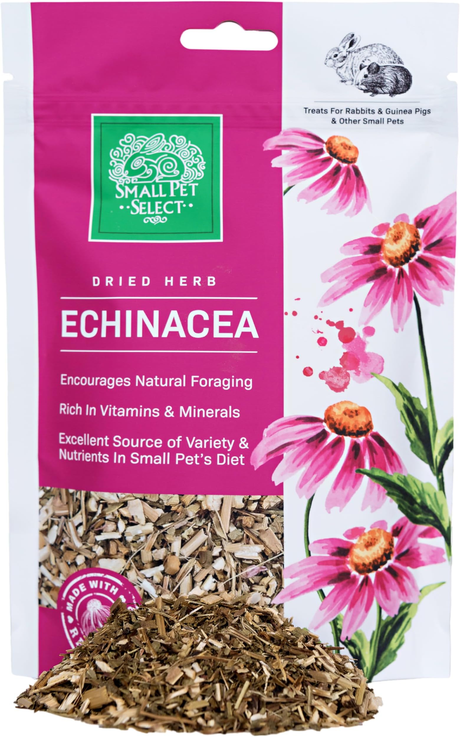 Small Pet Select - Echinacea, a Natural Herbal Treat for Adult Rabbits and Guinea Pigs, 2oz