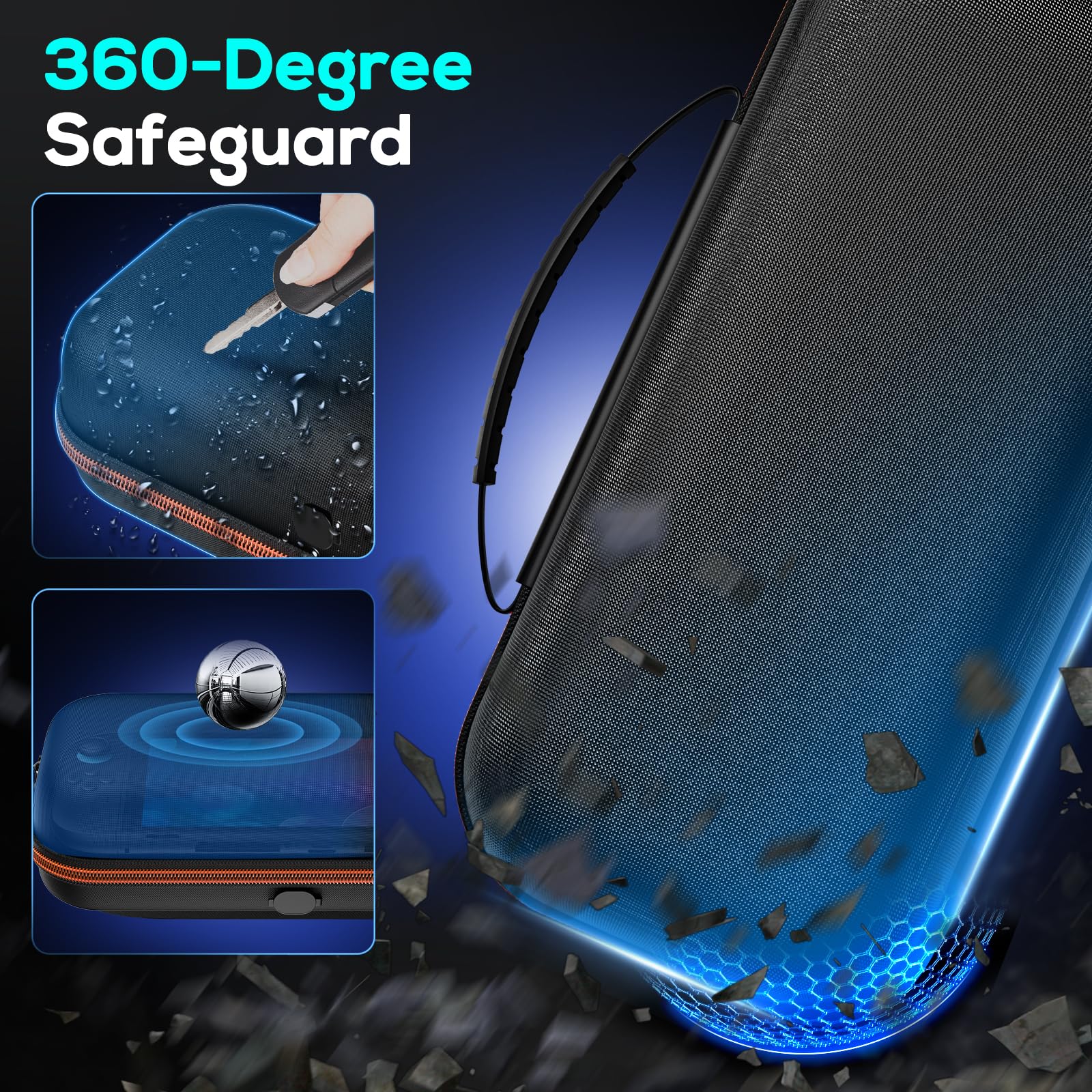 [Charge Inside] Carrying Case for Nintendo Switch 2 2025 / Switch OLED / Switch with Adapter and Joypad Storage, Travel Case for Switch 2 Console with 22 Game Card Storage, Carbon Black - 2