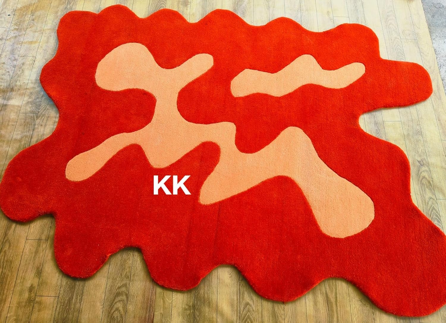 Modern Abstract Irregular Shaped Area Rug for Living Room Bedroom Dining Kitchen Cozy Cabin Decor, Farmhouse Floor Rug, Modern Accent Rug by KK Indian Rugs (8x10 Feet)