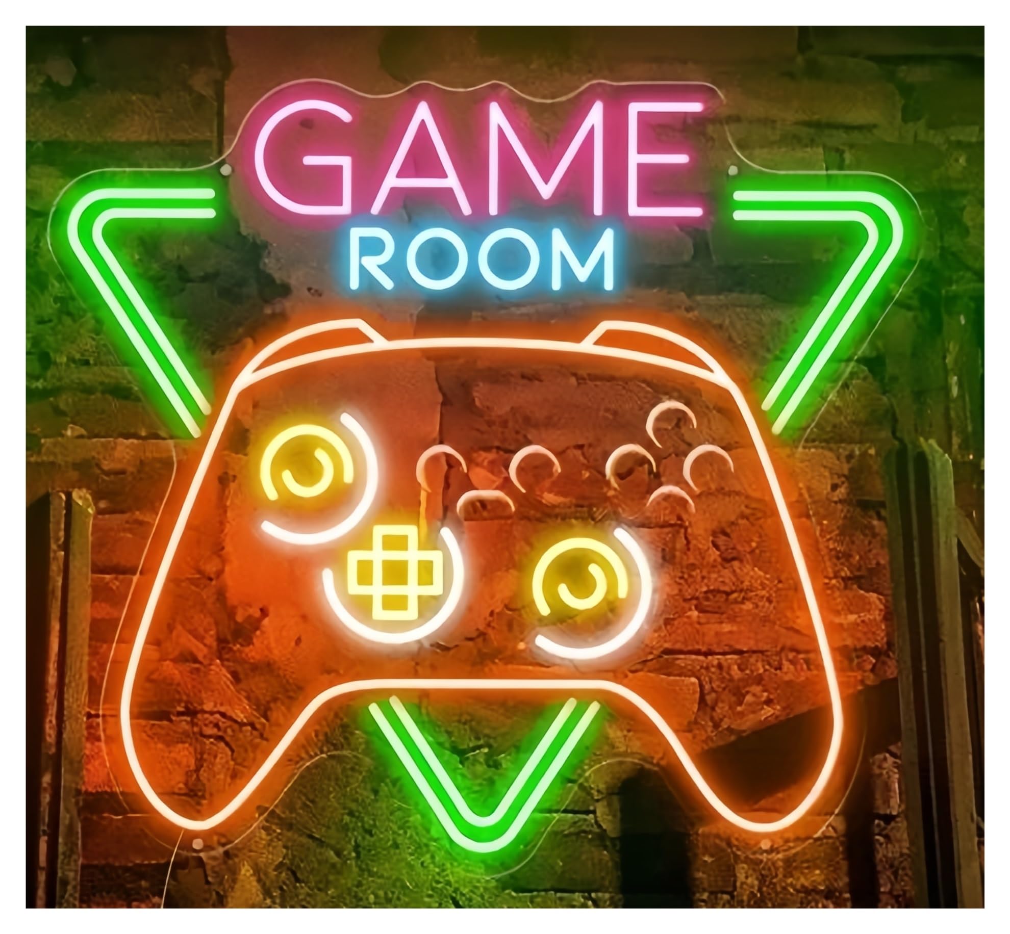 Shouxi D Sign Lamp Game Room Neon Sign Party Wall Art Ecor For Gaming Room Ecoration(,63X58cm)