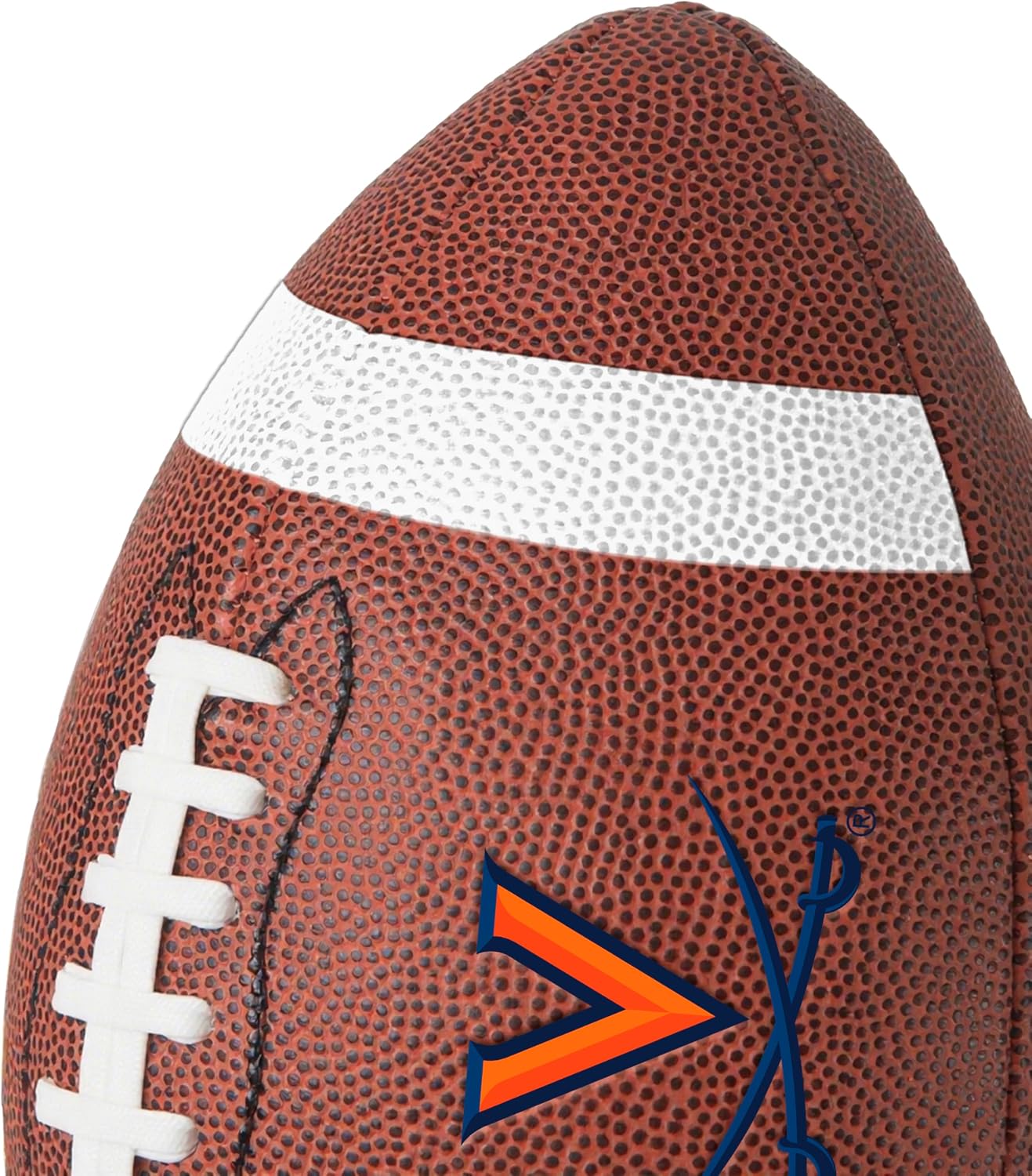 Logo Brands NCAA Virginia Cavaliers Full-Size Compsite Football – Team Color Stripe Design | Durable Composite Leather with Grip Laces | Great for Tailgates