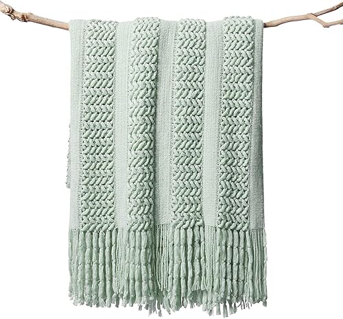 Miniatura 11 de lifein Manta de otoño negra para sofá, manta de cama bohemia suave, acogedora manta de punto gofre, manta ligera de granja pequeña para otoño,