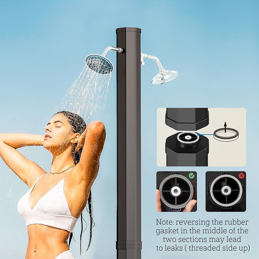 Outsunny 7ft Outdoor Solar Heated Shower With 360 Rotating Shower Head