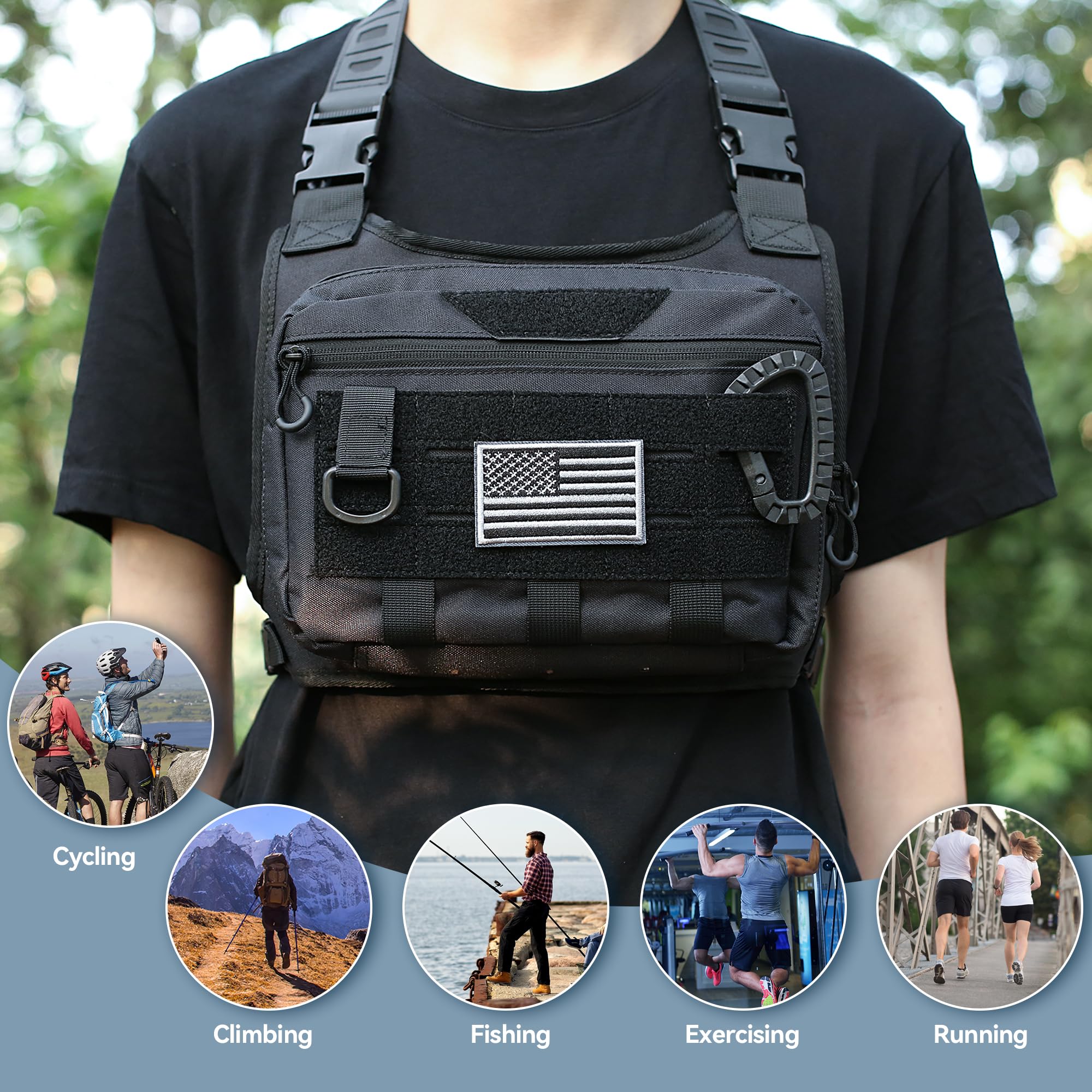 Bolsa De Peito Para Uso Externo, Colete Tático Leve Bolsa De Peito Para